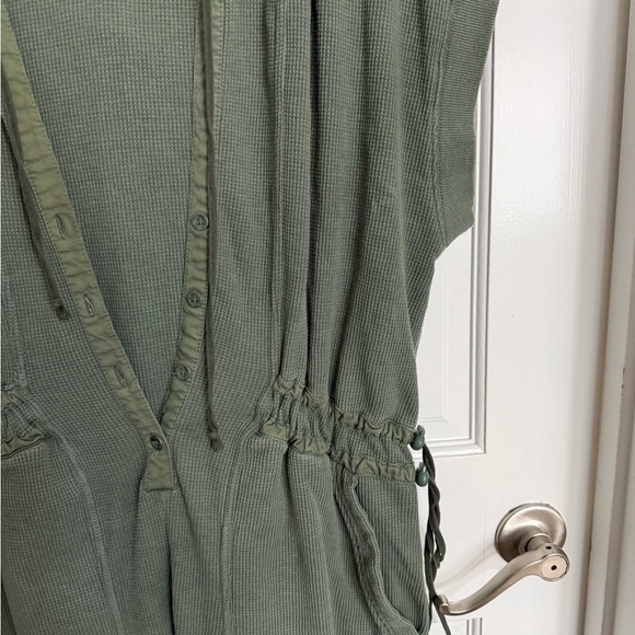 Anthropologie Daily Practice Vapor Waffle Green Hooded Jumpsuit Size MP - Picture 6 of 8